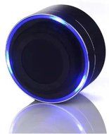 Portable Bluetooth Speaker, Black Aluminium Alloy - LED Light - Compatible with Smartphone, Tablets, Iphone, Samsung... N2