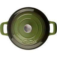 La Cuisine LC 4150 Cast Iron Casserole with Cream Interior, 2.2 quart, Green/Cream N2