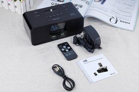 LCD Digital FM Radio Dual Alarm Clock Music Dock Charger Station NFC Bluetooth Speaker for iPhone Lightning port... N2