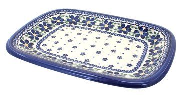 Polish Pottery Spring Blossom Medium Rectangular Serving Dish