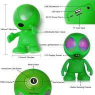Alien Portable Wireless Bluetooth Speaker w/Stereo &amp; Clear Bass Subwoofer N7