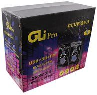 GLI Club Q6.5 Dual 6.5" Bluetooth Home Theatre Speakers USB/SD/Radio+Disco Ball N7