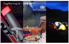 Bluetooth Amanico Wireless Portable with LED Color Lights Controlled by App Speakers,Outdoor or in Indoor Sleeping... N6