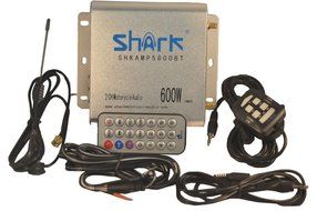 Shark Shkamp5800bt6160 Chrome 600 Watt Bluetooth Motorcycle Marine Audio System w/ 3.5 Speakers + Wired / Wireless... N5