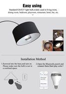 Generic LED Light Bulb With Bluetooth Speakers, Smart LED Light Bulb Audio Music RGB Lamp with Speaker, LED Multi-Color... N9