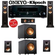 Klipsch Reference R-26F 5.2 Home Theater System with Onkyo TX-RZ810 7.2-Ch Network AV Receiver