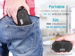 Waterproof Bluetooth Speaker, New Bee Wireless Mini Portable Stereo Bluetooth Speakers with CRS 4.0 for Camping... N3