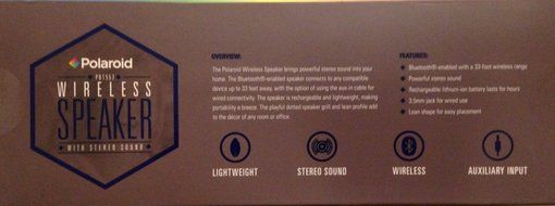 Polaroid Wireless Speaker With Bluetooth &amp; Stereo Sound ~ Blue N2