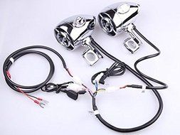 Motorcycle Chrome Bluetooth Speaker Audio System Handlebar Mount For Harley Honda Yamaha Kawasaki Suzuki
