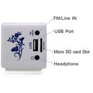 iwish TT032A Portable Mini Digital Speaker USB Flash Drive Micro SD/TF Card Music MP3 Player FM Radio Blue and... N6