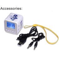 iwish TT032A Portable Mini Digital Speaker USB Flash Drive Micro SD/TF Card Music MP3 Player FM Radio Blue and... N9