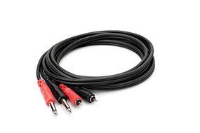 Hosa CPR-202 Dual 1/4 inch TS to Dual RCA Stereo Interconnect Cable, 6.6 feet N2