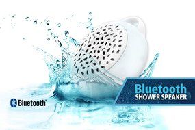 Propel Wireless Bluetooth Waterproof Shower Speaker with Built-in Microphone, Color White