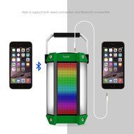 HAVIT HV-SK159BT LED Wired/Wireless Bluetooth Speaker with Power Bank, TF Card and FM Radio (Black+Green) N3