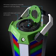 HAVIT HV-SK159BT LED Wired/Wireless Bluetooth Speaker with Power Bank, TF Card and FM Radio (Black+Green) N4