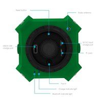 HAVIT HV-SK159BT LED Wired/Wireless Bluetooth Speaker with Power Bank, TF Card and FM Radio (Black+Green) N8