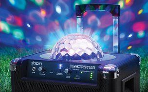 ION Audio Block Party Live | Portable Bluetooth Speaker System with Party Lights and Wheels &amp; Handle for Transport... N6