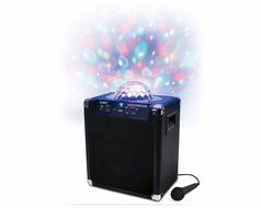 ION Audio Block Party Live | Portable Bluetooth Speaker System with Party Lights and Wheels &amp; Handle for Transport... N14