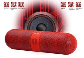 [Red] Liteway Best Seller Wireless Stereo Bluetooth Speaker Portable FM Super Bass For Smartphone Tablet Pill,...