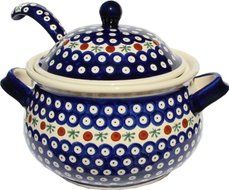 Polish Pottery Soup Tureen with Ladle 1004/1367-41