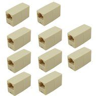 10 Pcs Ethernet RJ45 Cable Female to Female Type Connector Coupler Adapter Joiner