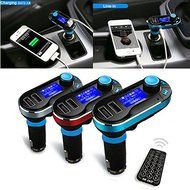 Handsfree Car Kit Wireless Radio Audio FM Transmitter MP3 Player Color Red