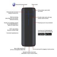UE MEGABOOM Charcoal Black Wireless Mobile Bluetooth Speaker - Waterproof and Shockproof - (Certified Refurbished) N5