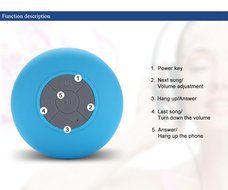 Wireless Bluetooth Speaker, FLOVEME Waterproof Resistant Shower Car Suction Mini Speaker Handsfree Portable Speakerphone... N3