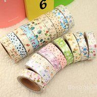 Bargain World Floral Fabric Tape Washi Masking Tape Decorative Tape DIY Tape Stickers N3