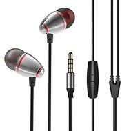 WRZ-M2 Bass Metal Earphone With Mic In-ear Wire-control Headphone For iPhone Samsung Xiaomi Color Rose