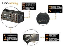 New Rocksteady 2 LOUD and CLEAR Portable Durable Bluetooth Speaker True 2.1 Stereo sound Integrated Speakerphone... N19