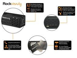 New Rocksteady 2 LOUD and CLEAR Portable Durable Bluetooth Speaker True 2.1 Stereo sound Integrated Speakerphone... N31