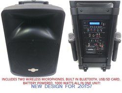 CedarsLink 12" 1,000 Watt Amplified Loudspeaker All In One Package Bluetooth With Two Wireless Microphones