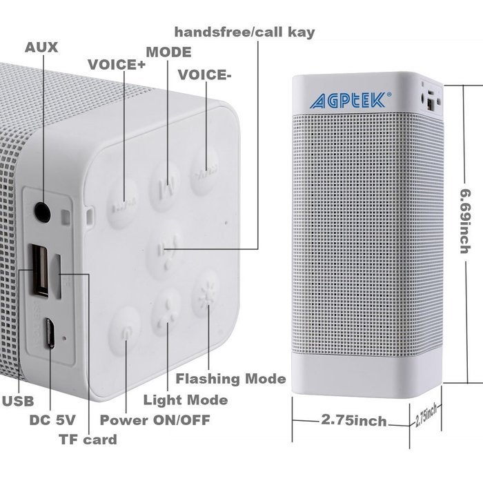 AGPTEK Powerful wireless Speaker, Portable Bluetooth Stereo Speaker Boombox with Enhanced Bass Resonator, FM radio... N3
