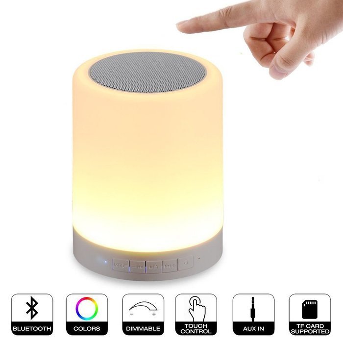 LED Bluetooth Speakers, BOOMER VIVI Wireless Bluetooth Speaker with Smart Touch Lamp, Muisc Player / Hands-free... N2