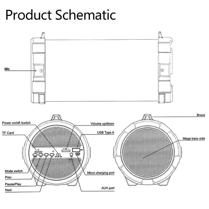 Docooler&reg; travel Loudspeaker Wireless Bluetooth Speaker Multimedia Mobile Loudspeaker USB &3.5mm FM Radio Subwoofer... N7