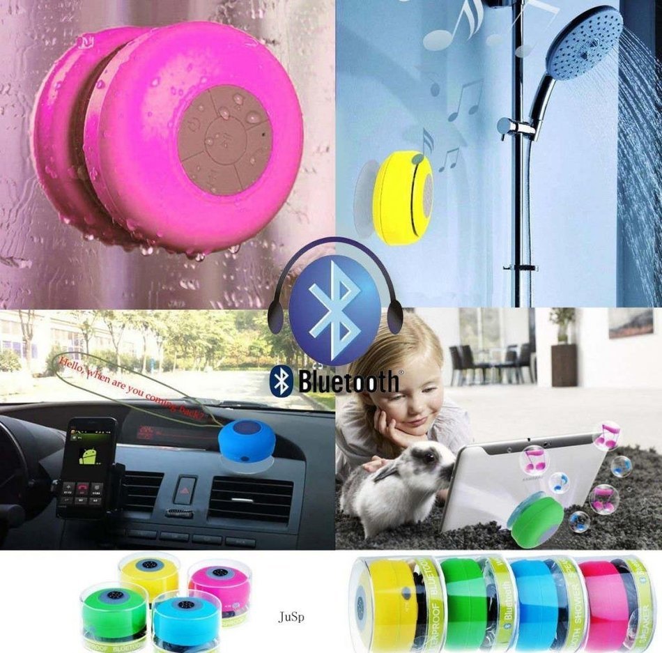 JuSp, Mini Wireless Waterproof Bluetooth Shower Speaker Hands Free Speaker for iPhone /iPad / Cellphones-Blue... N2