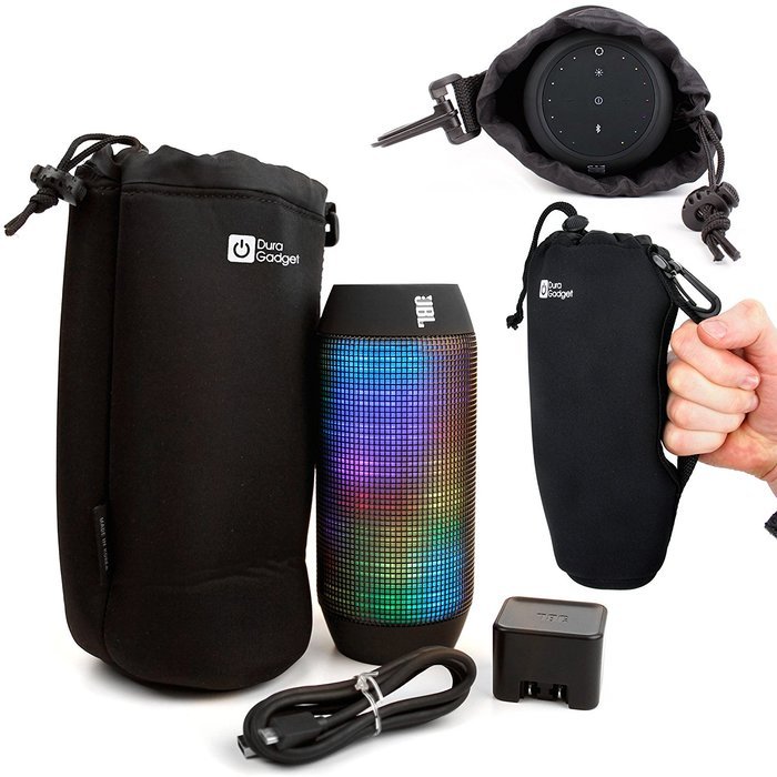 Padded Black Pouch for JBL Charge 2 plus, Pulse, Charge, Charge 2 & Flip 2 With Belt Clip - by DURAGADGET
