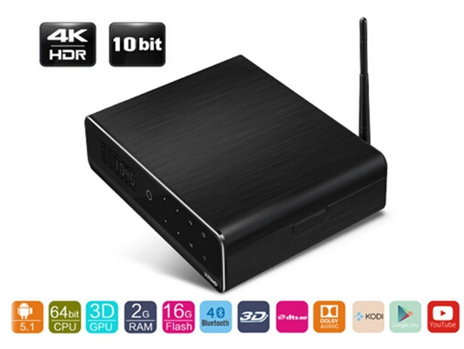 SUNKINFON PRO High-end Quad Core 64Bit 3D 4K UltraHD Smart Android 5.1 TV Box Streaming Media Player with HDD...