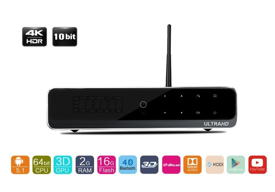 SUNKINFON PRO High-end Quad Core 64Bit 3D 4K UltraHD Smart Android 5.1 TV Box Streaming Media Player with HDD... N2