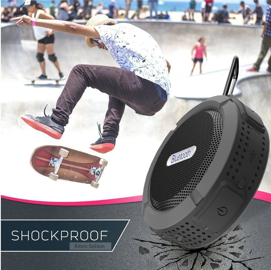 Bluetooth Speaker Waterproof Shockproof Mini Portable Sport Speaker Wireless HIFI Speaker Built-in Mic Handsfree... N8