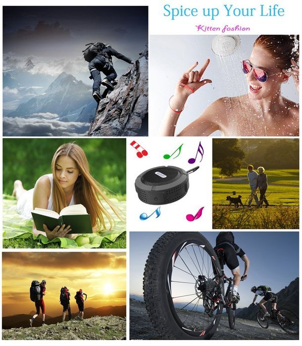 Bluetooth Speaker Waterproof Shockproof Mini Portable Sport Speaker Wireless HIFI Speaker Built-in Mic Handsfree... N12
