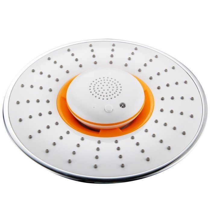 Facilla Modern 8" ABS Rain Shower Head Wireless Speaker Bluetooth Phone Chrome Music N4