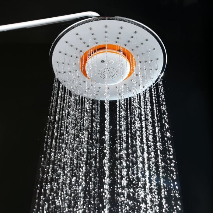 Facilla Modern 8" ABS Rain Shower Head Wireless Speaker Bluetooth Phone Chrome Music N5