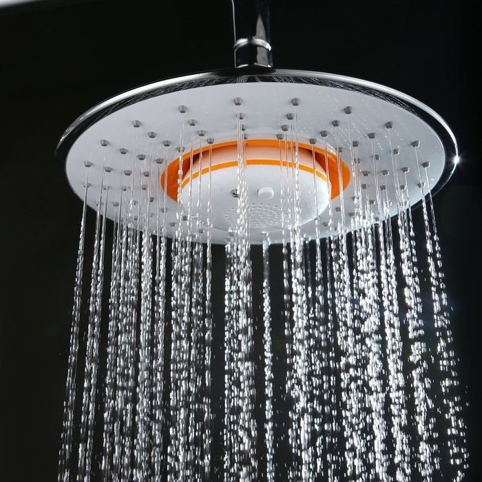 Facilla Modern 8" ABS Rain Shower Head Wireless Speaker Bluetooth Phone Chrome Music N6