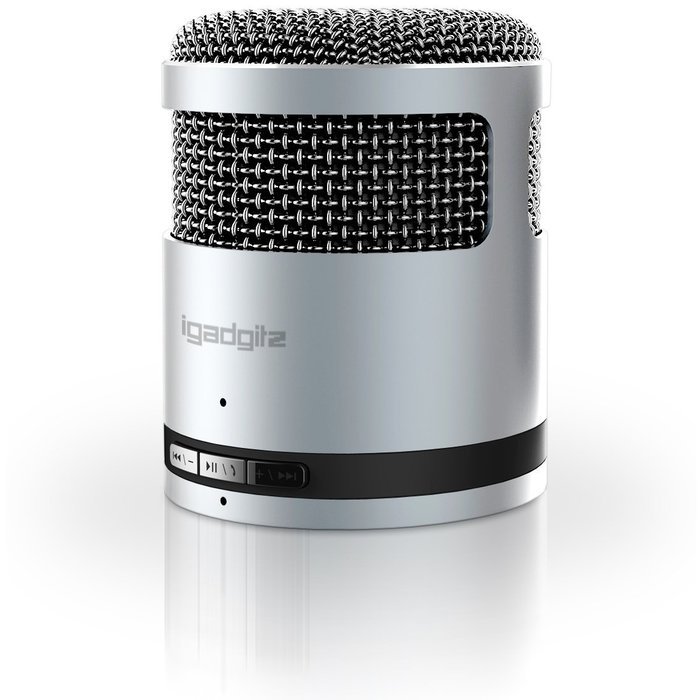 iGadgitz Al Series: 'Mic Idol' Portable Wireless Stereo Bluetooth Brushed Aluminium Travel Speaker (3W Power with...