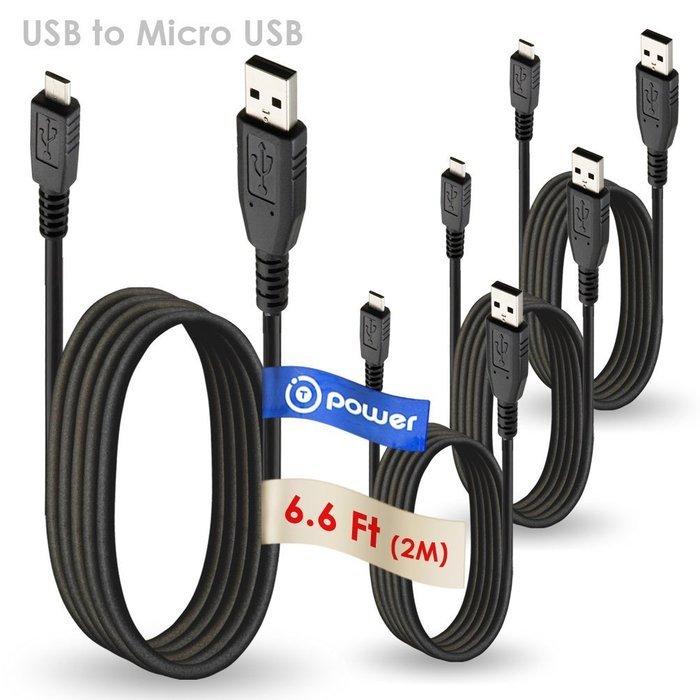 T-Power 4 x pcs ( 6.6 ft Long ) Micro-USB to USB Cable for Logitech UE Mobile Boombox /JBL Charge, JBL Micro Portable...