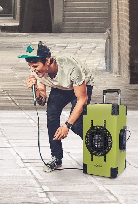 B&Ouml;HM StagePro Trolley Speaker &ndash; Portable Rechargeable Bluetooth Music Player & PA System with Wireless Microphone... N7