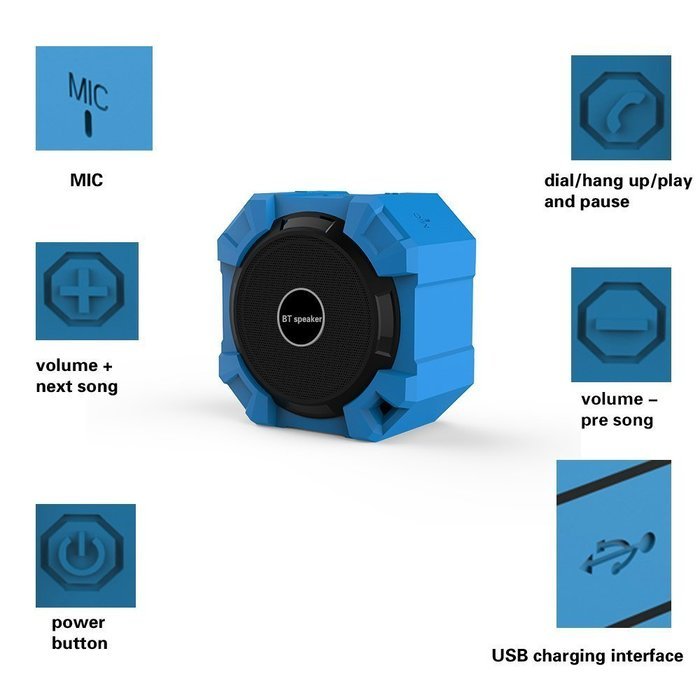 Monstercube Armor Portable Speaker with Bluetooth , 5W Speaker Driver / Hi-Def Bass / Waterproof / Dustproof /... N3