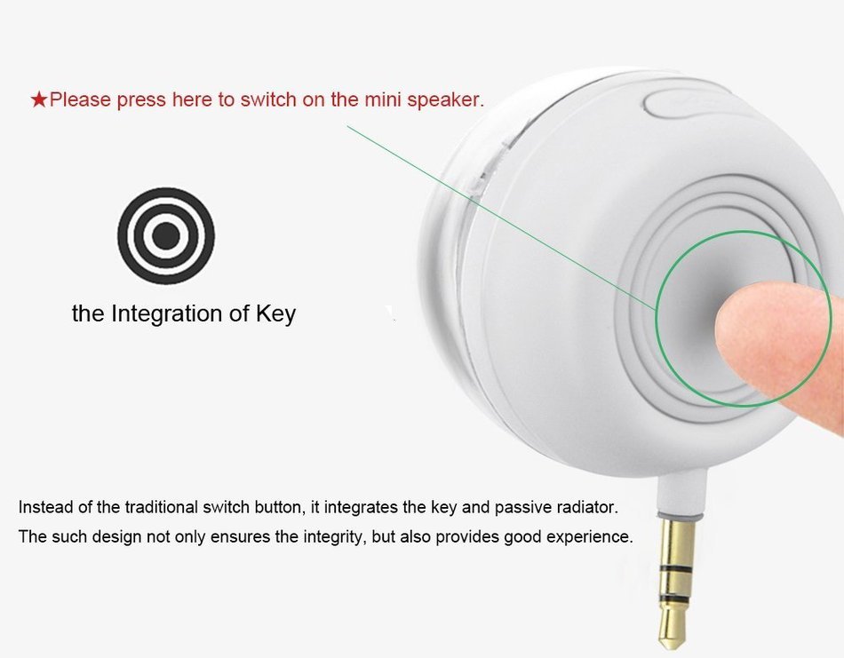 Deli F10 Portable Compact Mini Speaker, Four Times of the Normal Volume, 3.5MM Audio Input, for iPhone Android... N10